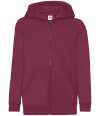 SS16B 62045 Kids Classic Zipped Hoodie Burgundy colour image